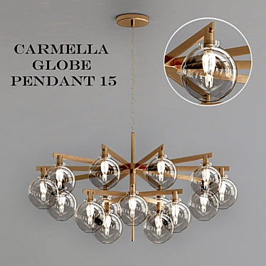 Elegant Globe Pendant Chandelier 3D model image 1 