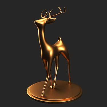 Graceful Gazelle Sculpture 3D model image 1 