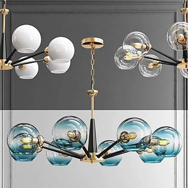 Thalia Blue Glass Chandelier 3D model image 1 