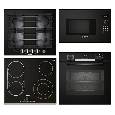 BOSCH Serie 6: Electric Cooktop, Oven, Microwave, Gas Cooktop 3D model image 1 
