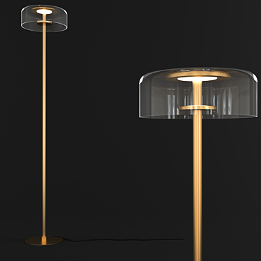 Elegant Glass Shade Floor Lamp 3D model image 1 