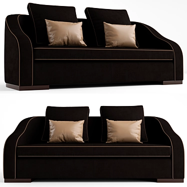 Elegant Edmond 2-Seater Sofa 3D model image 1 