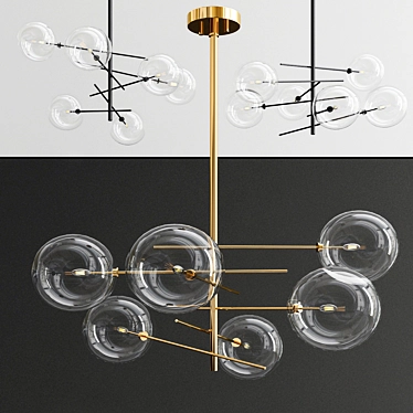 Bolle Pendant: Mesmerizing 6-Light Replica 3D model image 1 