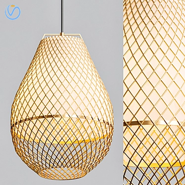 Title: Elegant Wicker Pendant Light 3D model image 1 