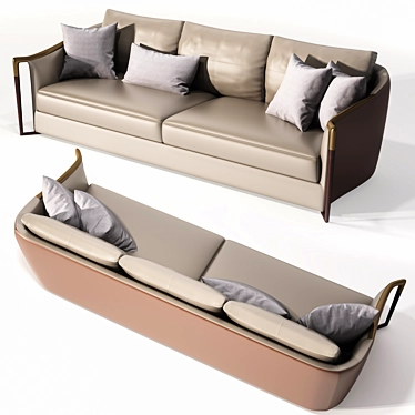 Luxury Leather Sofa 3D model image 1 