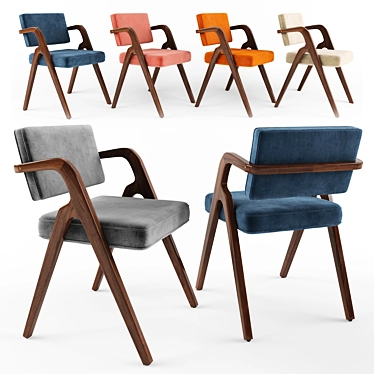 Eugenio Dining Chair: Modern Elegance 3D model image 1 