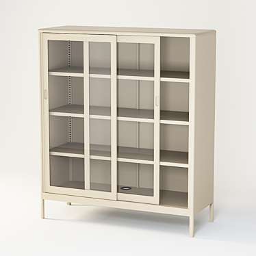 Sleek Sliding Glass Bookcase 3D model image 1 