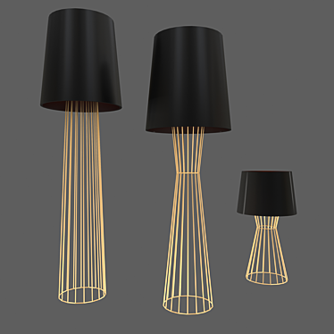 Modern and Stylish: Tulip Family Floor Lamps 3D model image 1 