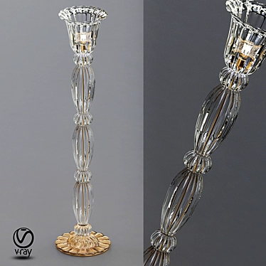 Elegant Murano Glass Floor Lamps 3D model image 1 