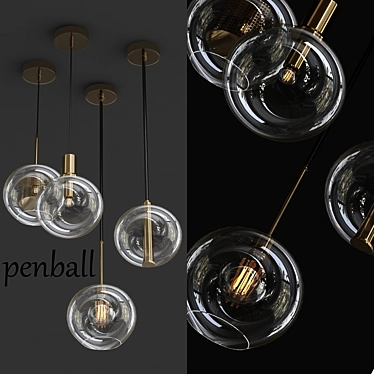 Penball: Contemporary Glass Pendant Light 3D model image 1 