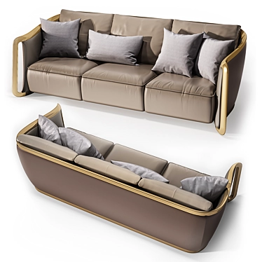 Modern Grey Fabric Sofa 3D model image 1 