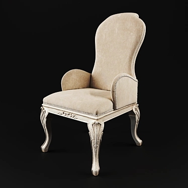 Exquisite Wood Velvet Chair 3D model image 1 