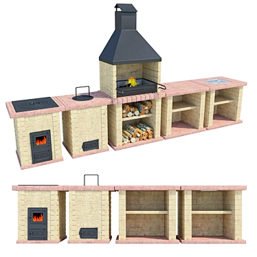 Modular BBQ Kits: Versatile and Stylish 3D model image 1 