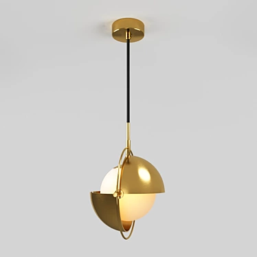 Golden Modern Pendant Light - Kelly 3D model image 1 