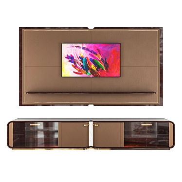 Luxury Leather TV Cabinet: Turri Madison 3D model image 1 