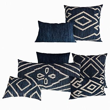 Restoration Hardware Indigo Natural Handwoven Melange Pillows 3D model image 1 