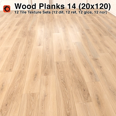 Premium Plank Wood Floor 3D model image 1 