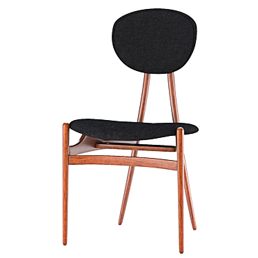 Elegant Bianca Side Chair in Black 3D model image 1 