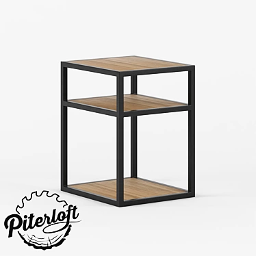 Handcrafted Loft-style Side Table 3D model image 1 