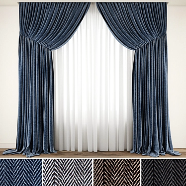 Detailed Curtain Model 3D model image 1 