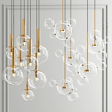 Breathtaking Sonneman & Giopato Bolle Chandelier 3D model image 1 