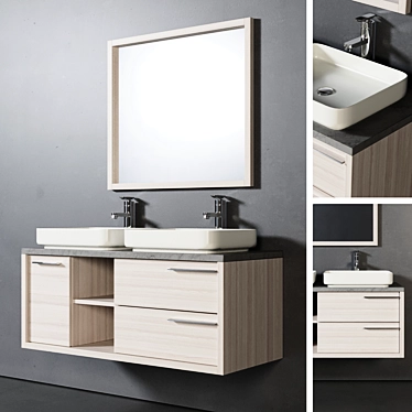 Elegant Vermont 120cm Bathroom Set 3D model image 1 