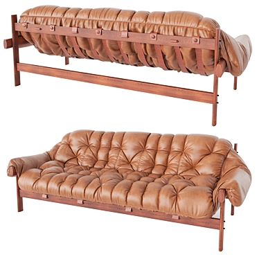 Luxurious Brazilian Leather Sofa 3D model image 1 