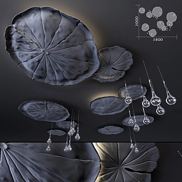 Water Lily Ceiling Decor 3D model image 1 