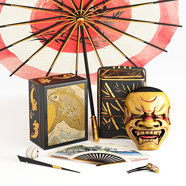 Japanese Inspired Decorative Set 3D model image 1 