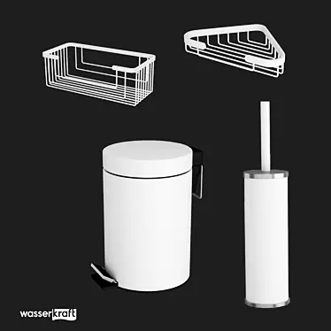 Elegant White Bathroom Accessories 3D model image 1 