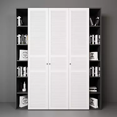 Stylish Wardrobe with Doors 3D model image 1 