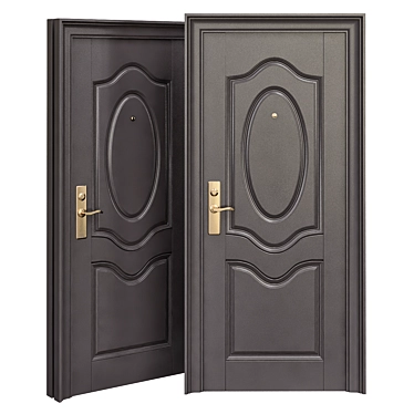 Sturdy Steel Door with Security Lock 3D model image 1 