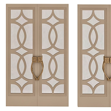 Bronze Fretwork Door: Exquisite Elegance 3D model image 1 