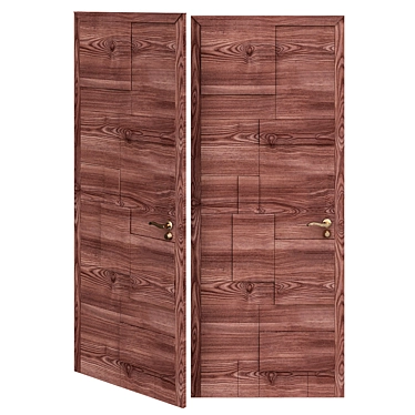 Elegant Wooden Flush Doors 3D model image 1 