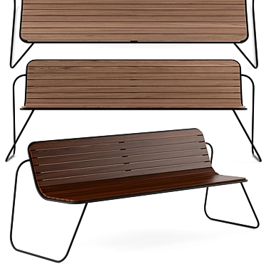 Vestre_func Modern Wood Bench 3D model image 1 