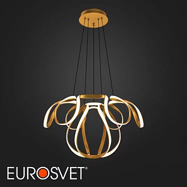 Golden Alstroemeria LED Pendant 3D model image 1 