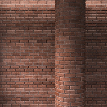 Brick Red Masonry: Detailed Textures 3D model image 1 
