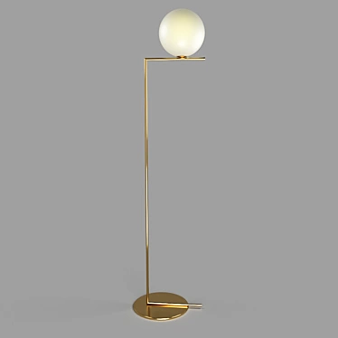 Modern IC Gold Pendant Light 3D model image 1 