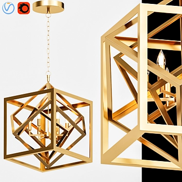 Geometric Cube Chandelier 3D model image 1 