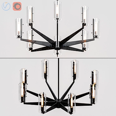 Elegant Round Vendome Chandelier 3D model image 1 