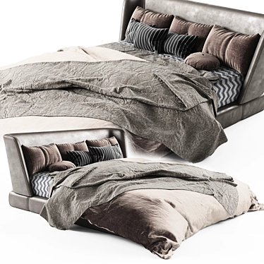 Luxury Minimalist Minotti Creed Bed 3D model image 1 