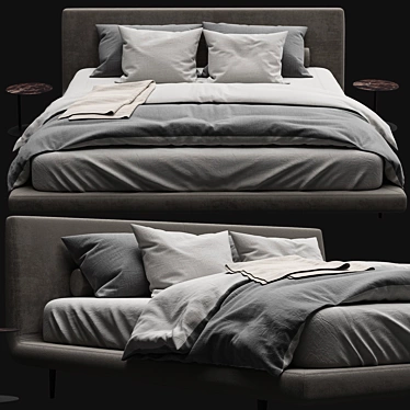 Elegant TULISS Bed: Modern & Stylish 3D model image 1 