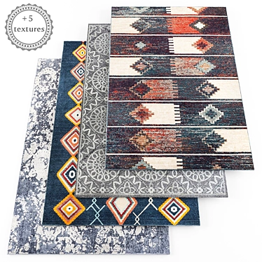 Modern Style Rug Set with 5 Bonus Textures 3D model image 1 