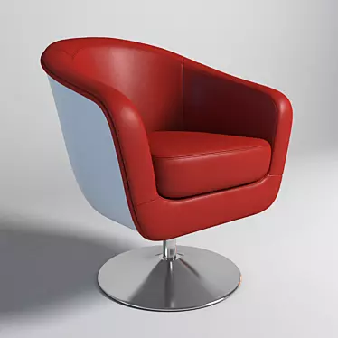 Sleek Red Leather Chair - Modern Design 3D model image 1 