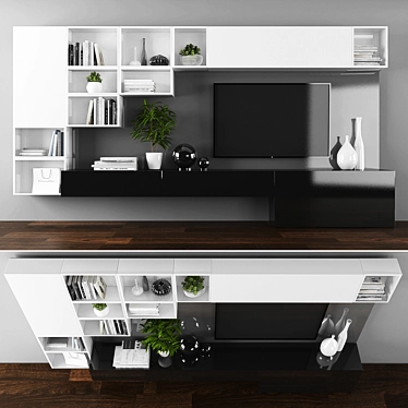 Modern TV Stand Set 072 3D model image 1 