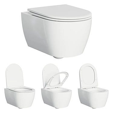 Sleek Grohe Rimless Toilet 3D model image 1 