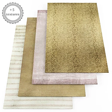 Modern Style Rugs Set with Bonus Textures 3D model image 1 