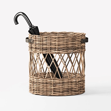 Rattan Oval Umbrella Holder 3D model image 1 