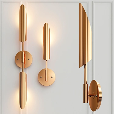 Modern Copper Wall Light 3D model image 1 