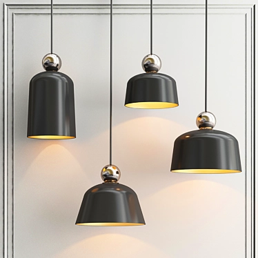 Modern Black Pendant Ceiling Lights 3D model image 1 